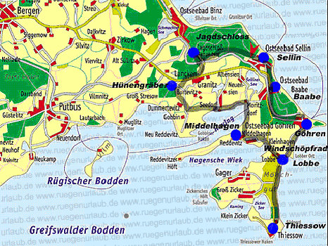 Karte Selin/Mönchgut