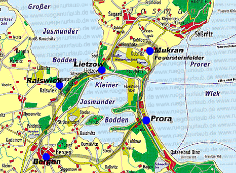 Karte Zentral Ruegen