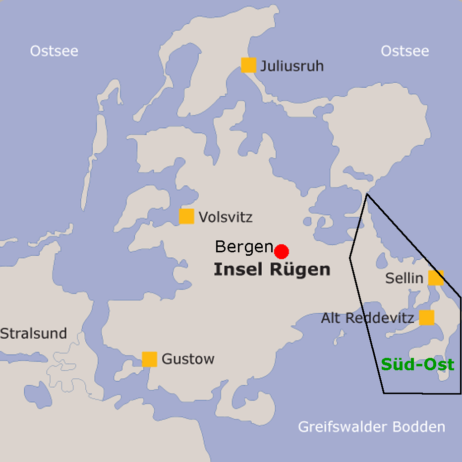 Karte Rügen Süd-Ost