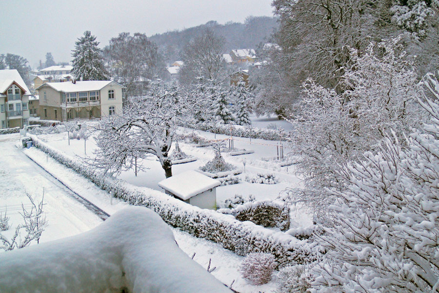 Winter in Sellin - Blick vom Balkon Parkresidenz Concordia